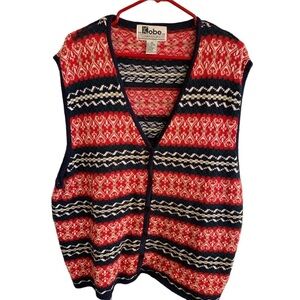 Vintage Cardigan Sweater Crystal Kobe Multicolor Plus Size Women’s 3XL